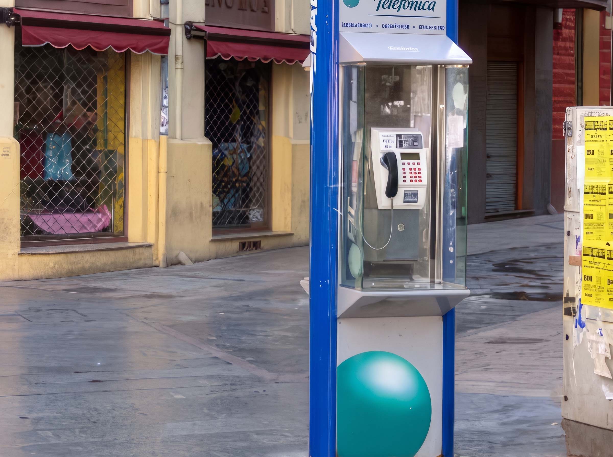 Cabina telefónica en la calle Ancha de León. Barrio Húmedo