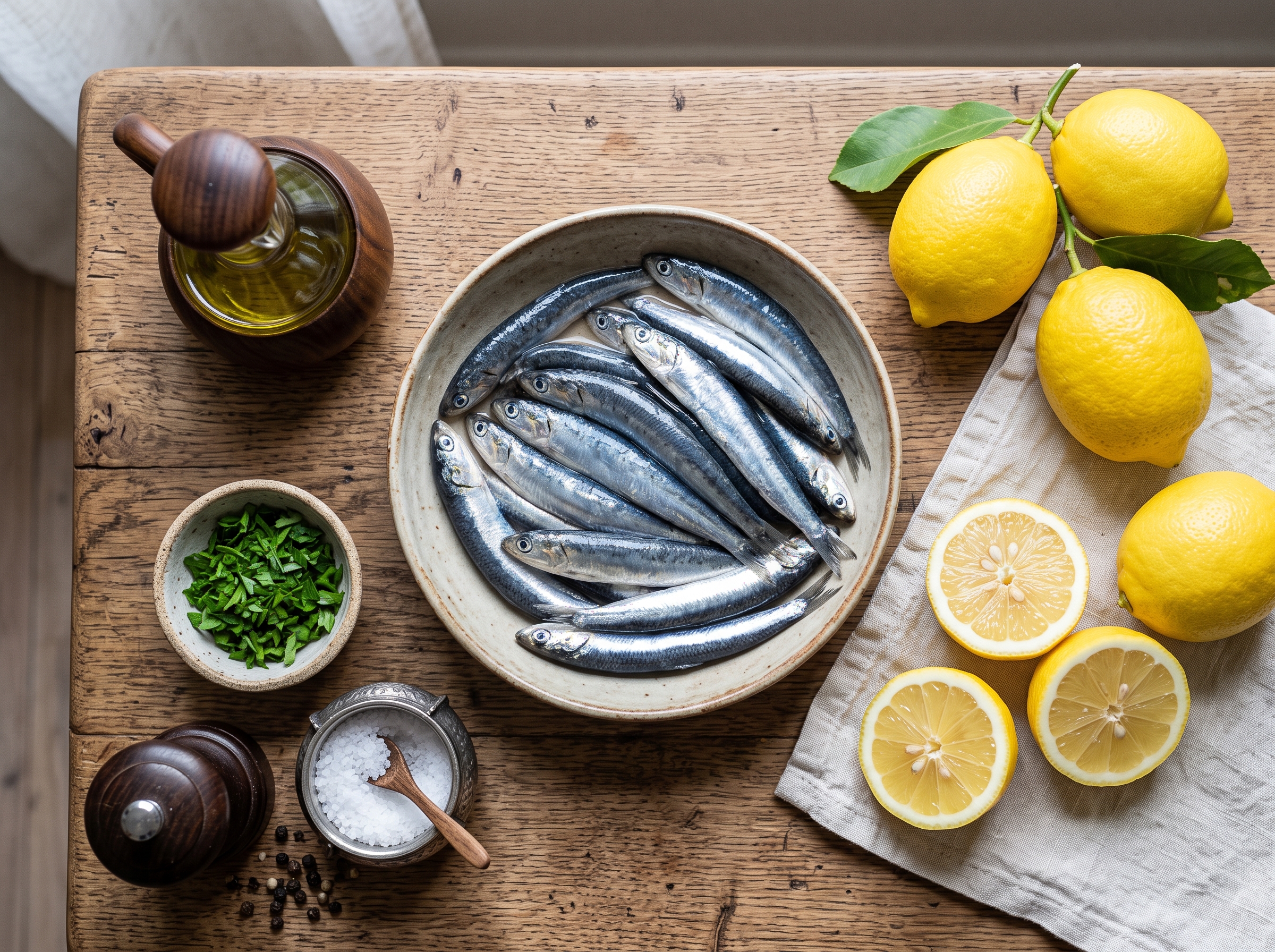 Ingredientes receta bocartes (boquerones) al limón