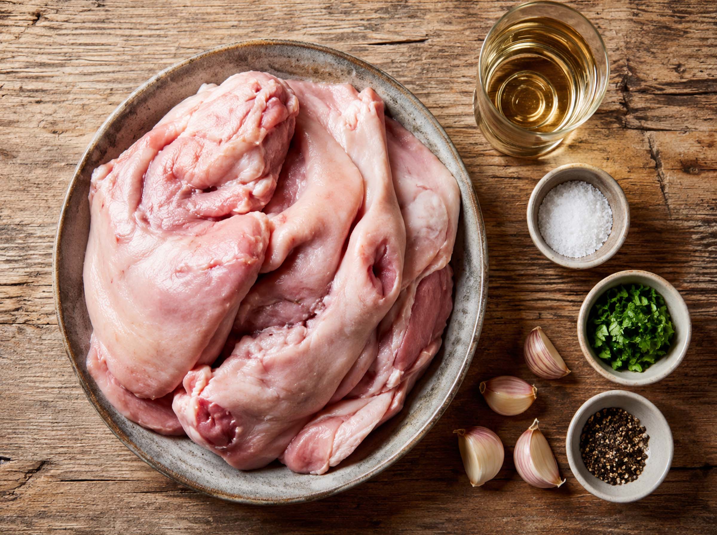 Ingredientes receta careta (pectorejo) de cerdo a la parrilla